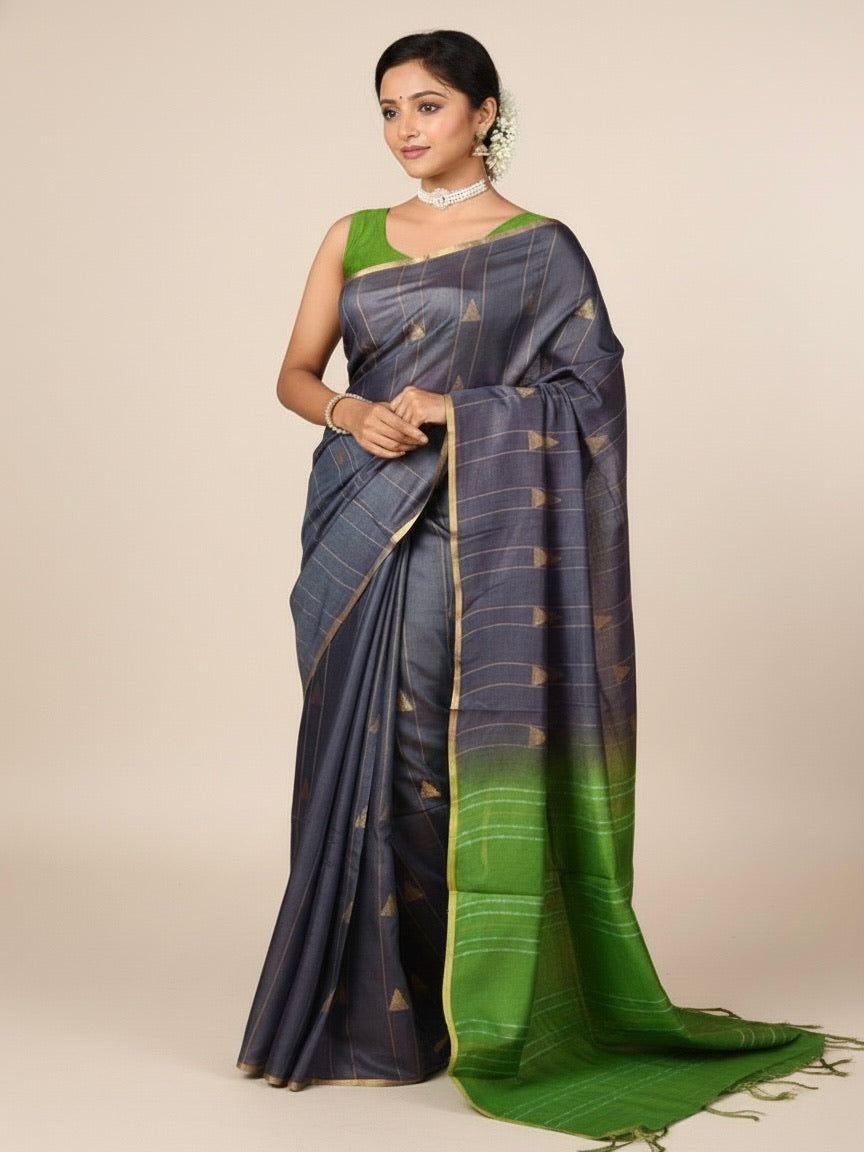 Ujjaini - Premium Semi Tussar Silk Saree - Thugil