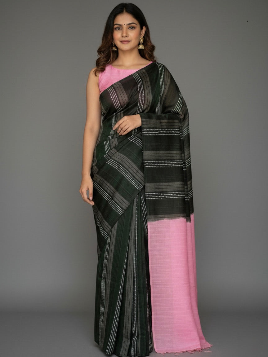 Vaanya - Premium Semi Tussar Silk Saree - Thugil