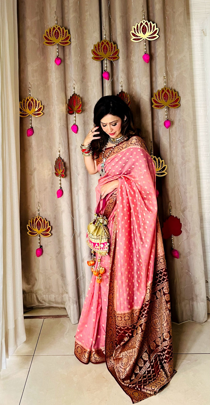 Nilani – Semi Georgette Butta Design Saree with Blouse Piece - Thugil
