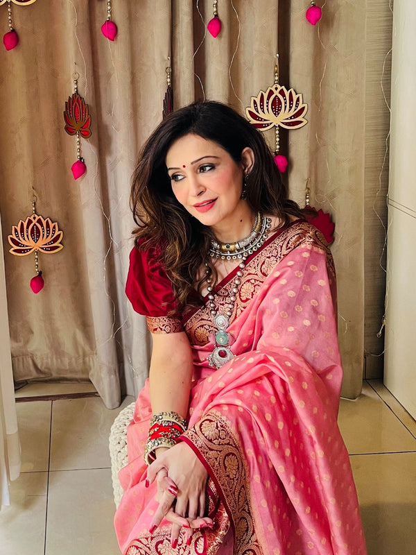 Nilani – Semi Georgette Butta Design Saree with Blouse Piece - Thugil