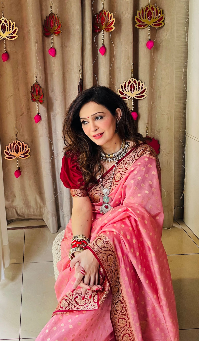 Nilani – Semi Georgette Butta Design Saree with Blouse Piece - Thugil