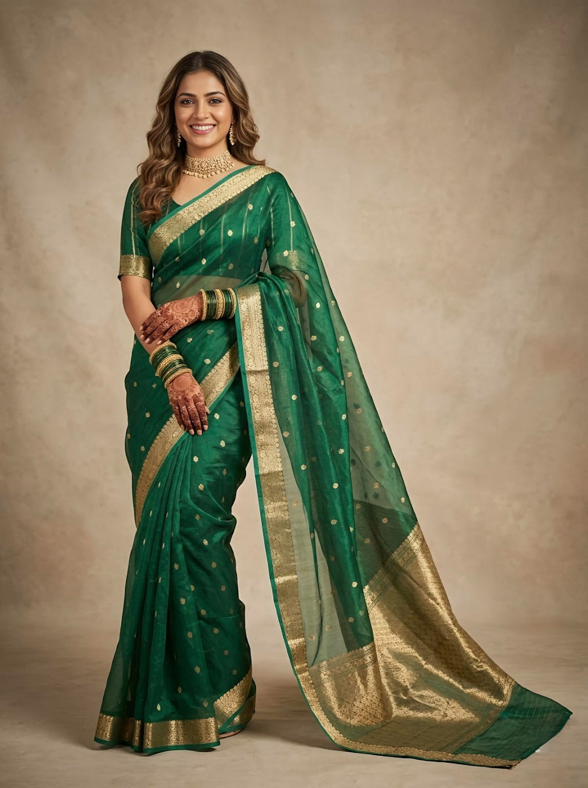 Zunaira-Banarasi Tissue Silk Saree(Silkmark Certified)