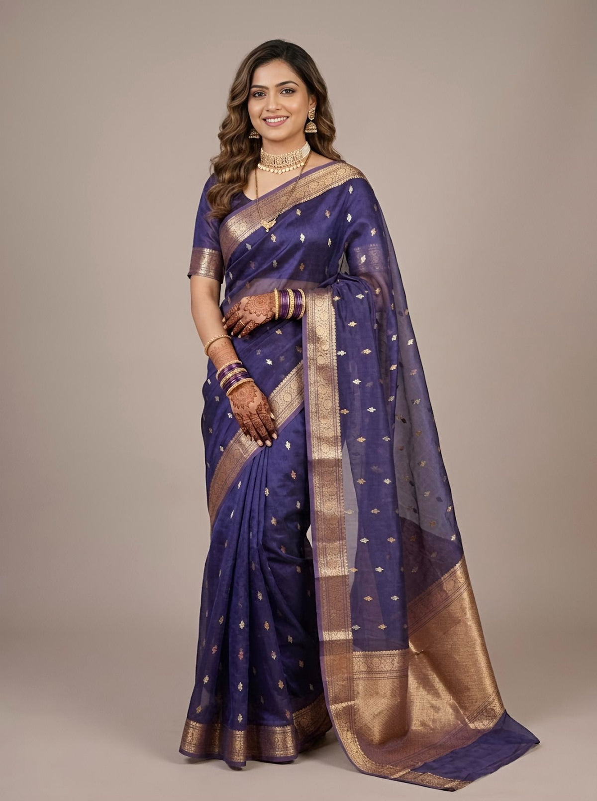 Mahanoor-Banarasi Tissue Silk Saree(Silkmark Certified)