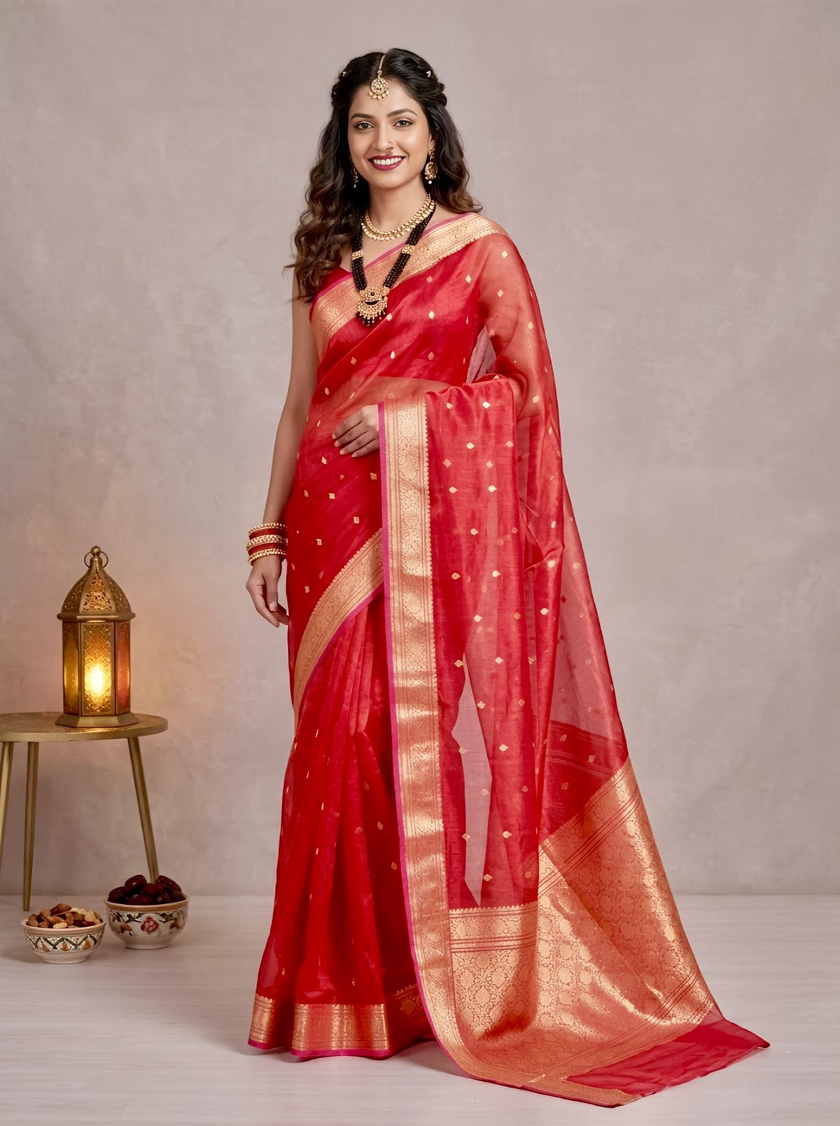 Ruqaiya-Banarasi Tissue Silk Saree(Silkmark Certified)