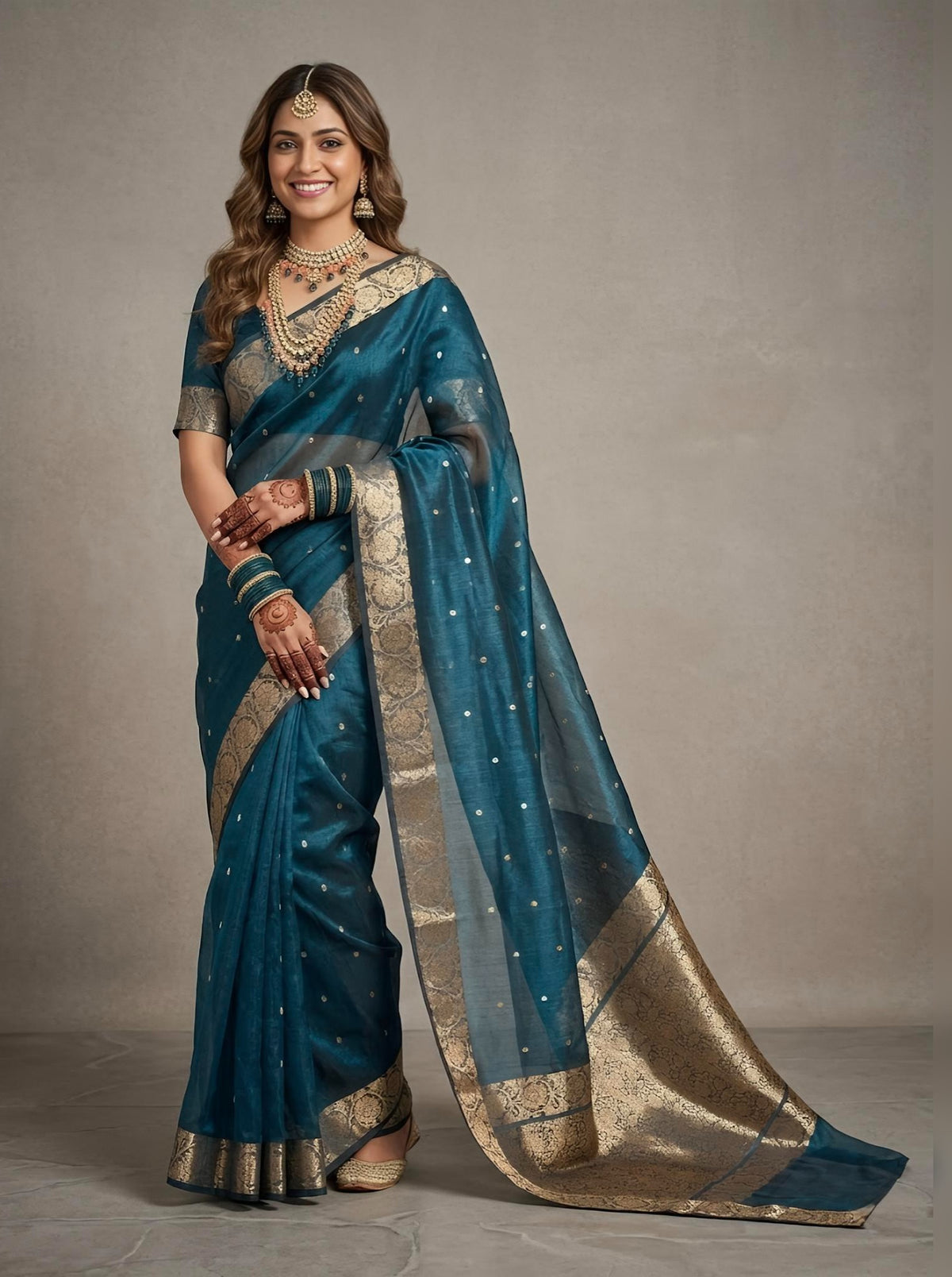 Rumeisa-Banarasi Tissue Silk Saree(Silkmark Certified)