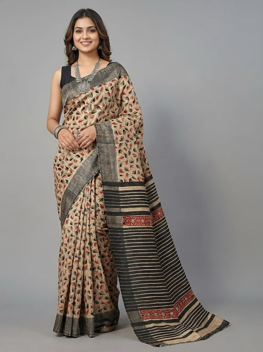Inaya– Pure Tussar Ghicha Silk Saree (Silk Mark Certified)