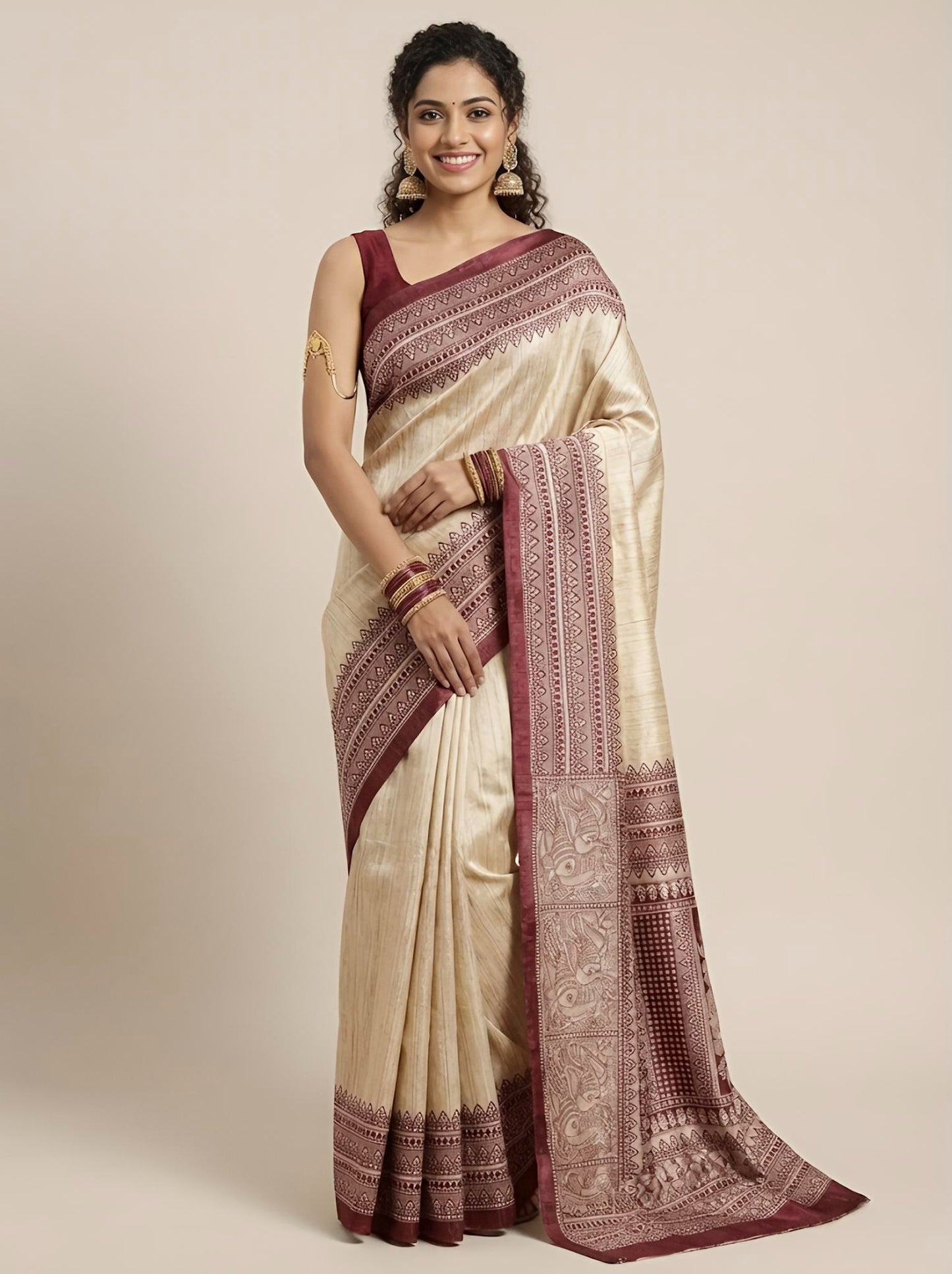 Suhana– Pure Tussar Ghicha Silk Saree (Silk Mark Certified)