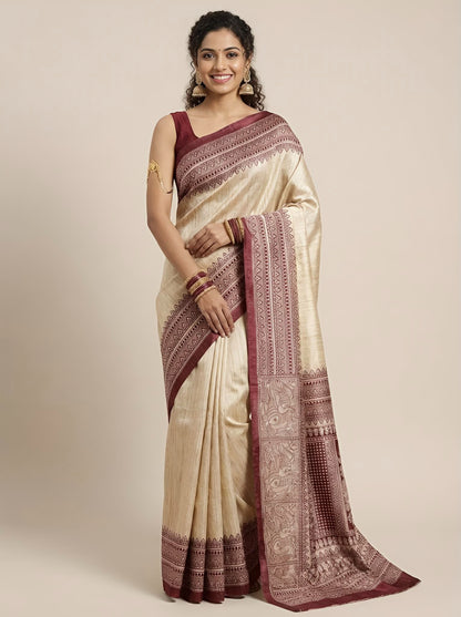 Suhana– Pure Tussar Ghicha Silk Saree (Silk Mark Certified)