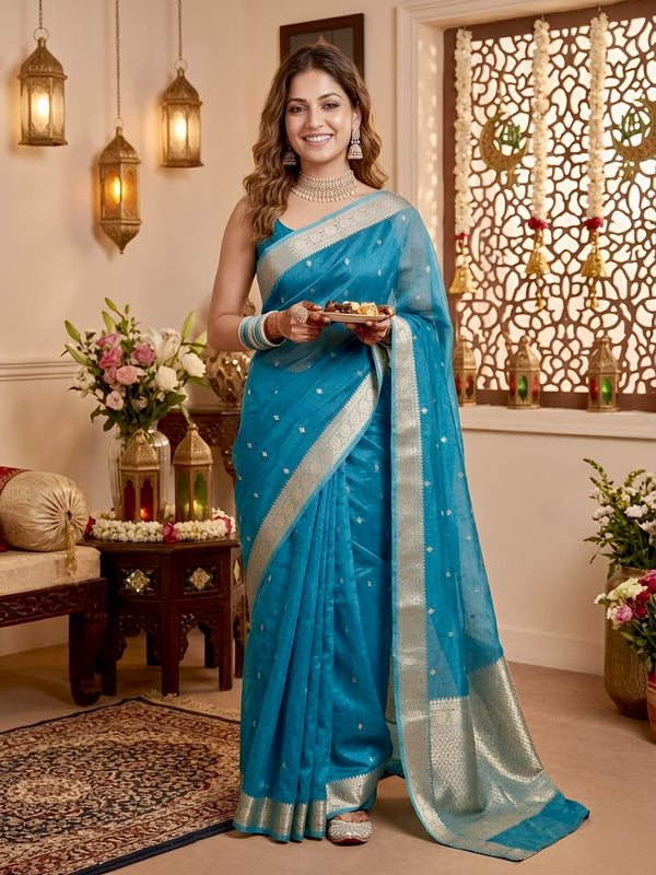 Yusra-Banarasi Tissue Silk Saree(Silkmark Certified)