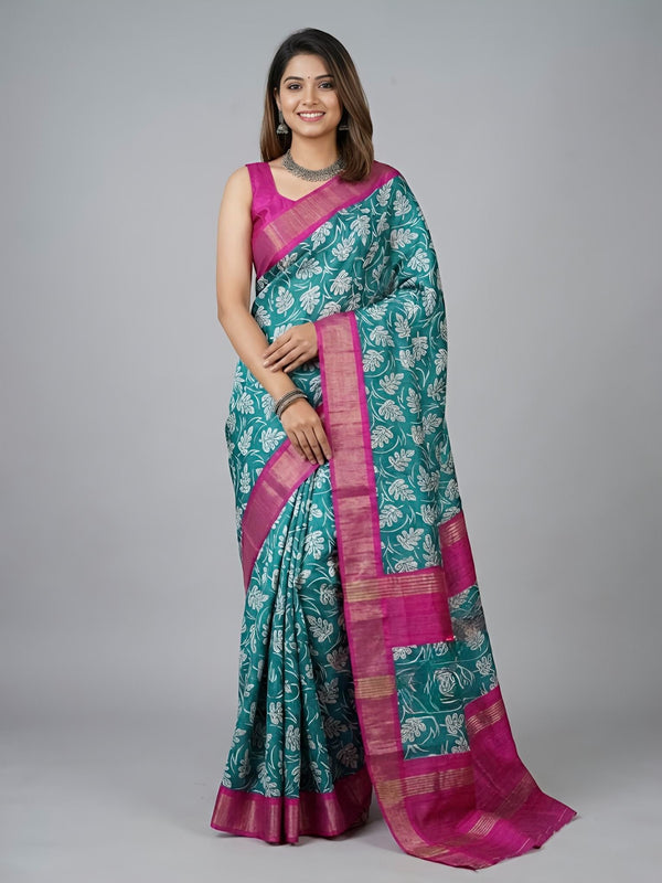 Caroline-Pure Tussar Ghicha silk Saree(Silkmark certified)