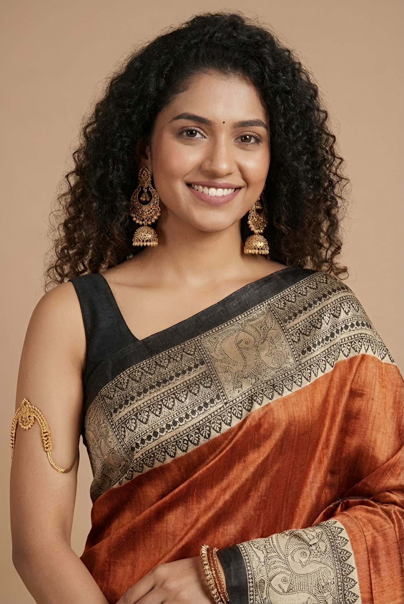 Raisa– Pure Tussar Ghicha Silk Saree (Silk Mark Certified)