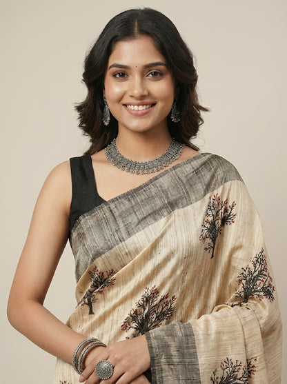 Aisha– Pure Tussar Ghicha Silk Saree (Silk Mark Certified)