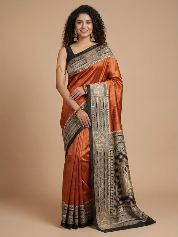 Raisa– Pure Tussar Ghicha Silk Saree (Silk Mark Certified)