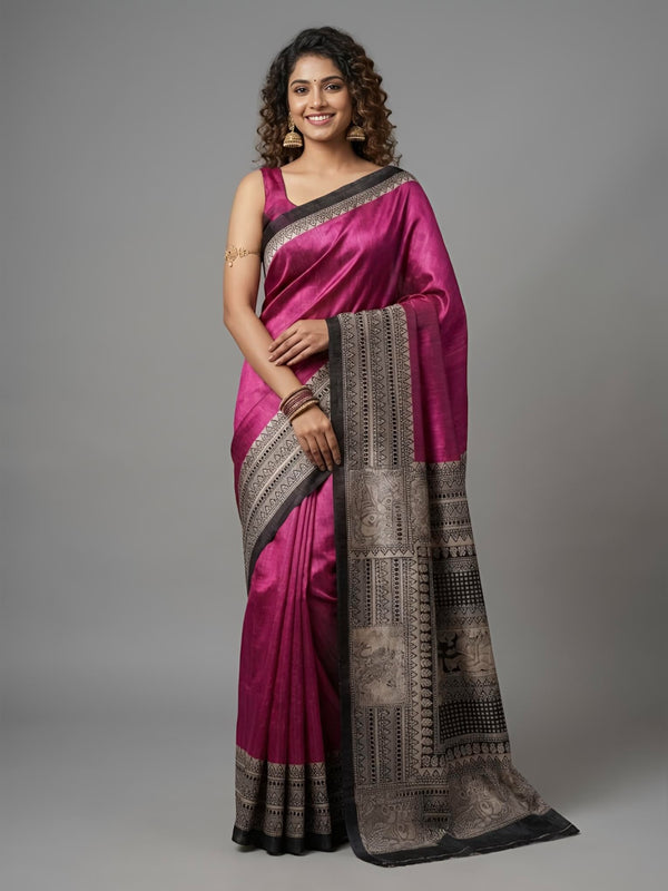 Kaantha – Pure Tussar Ghicha Silk Saree (Silk Mark Certified)