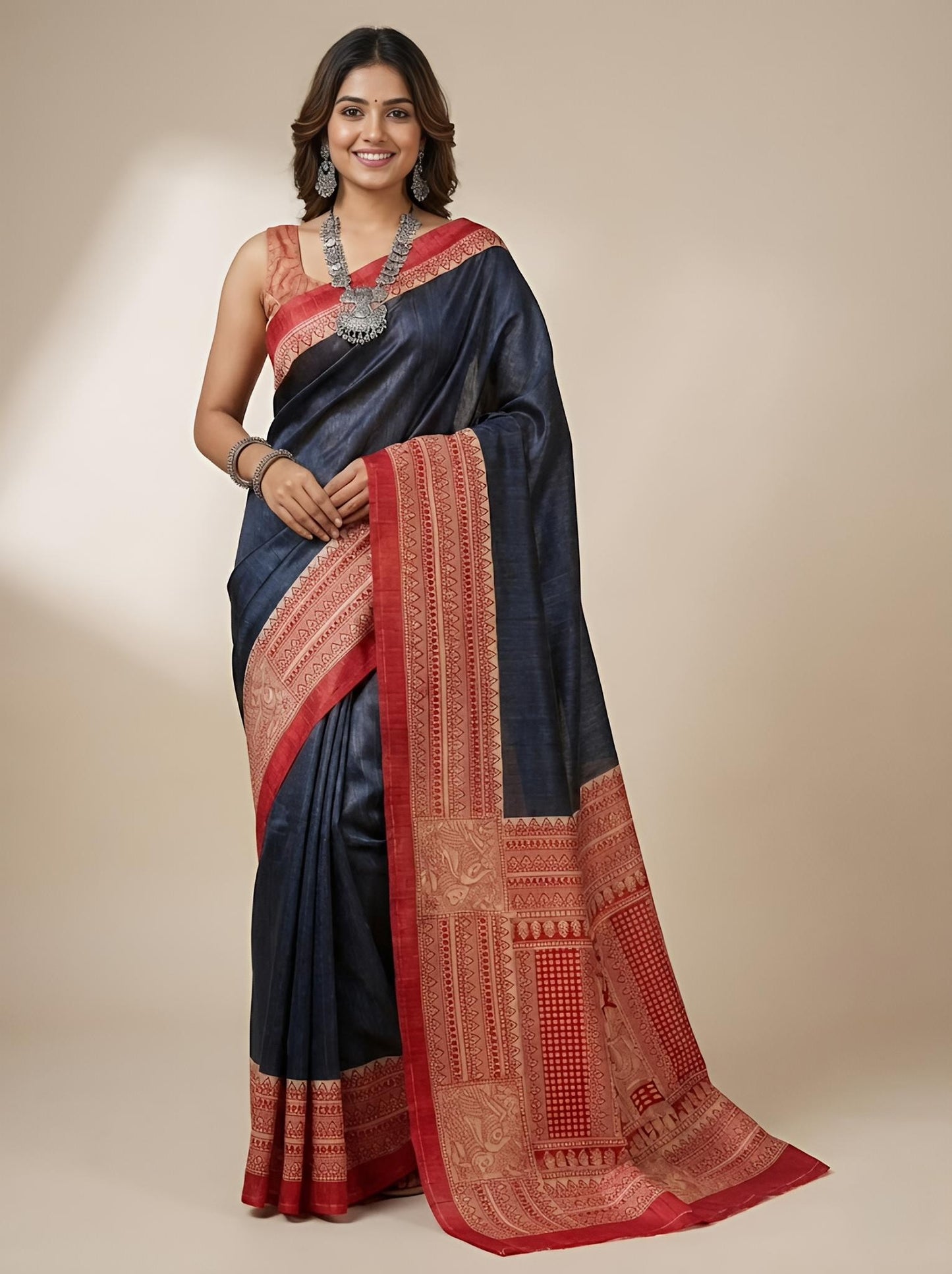 Yara– Pure Tussar Ghicha Silk Saree (Silk Mark Certified)