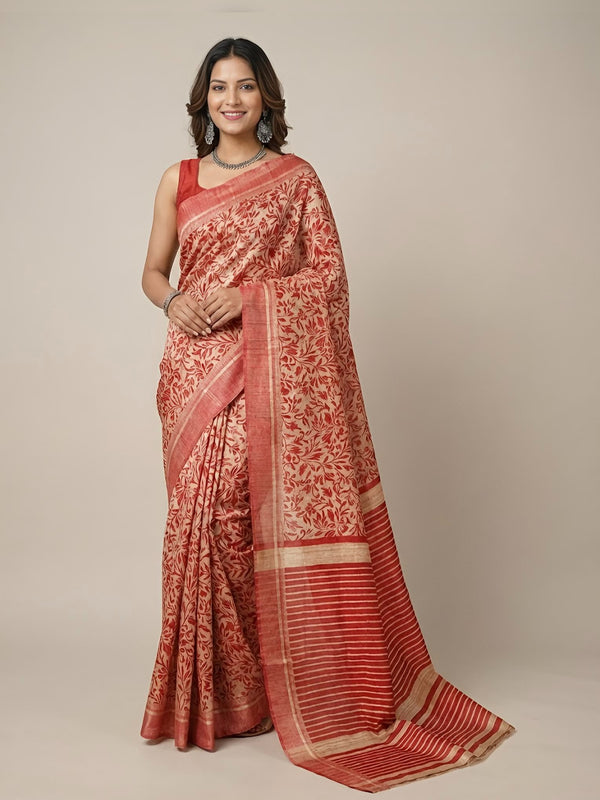 Arwa– Pure Tussar Ghicha Silk Saree (Silk Mark Certified)