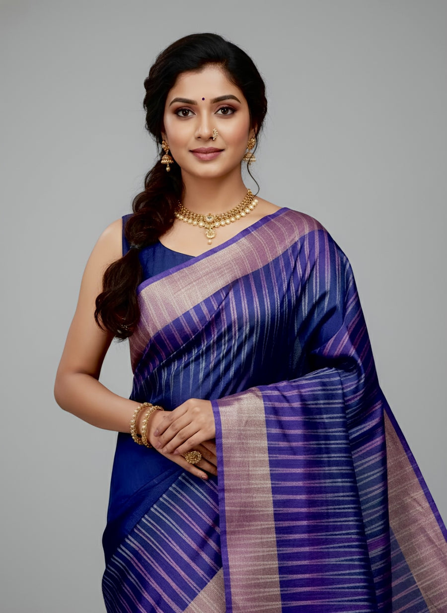 Akhaya – Par Kotki Katan Silk Saree - (Silkmark certified)