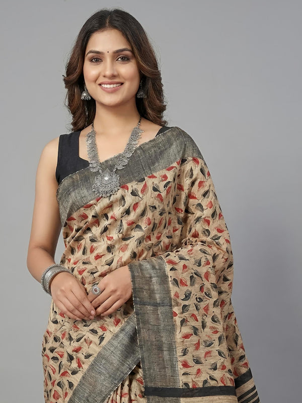 Inaya– Pure Tussar Ghicha Silk Saree (Silk Mark Certified)