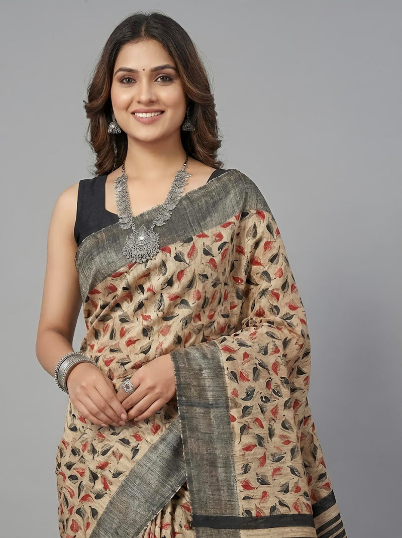 Inaya– Pure Tussar Ghicha Silk Saree (Silk Mark Certified)