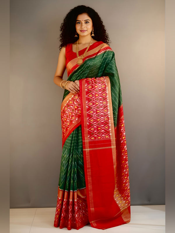 Neha – Pochampally Double Ikkat Pure Silk Saree (Silk Mark Certified)