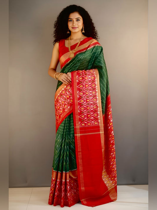 Neha – Pochampally Double Ikkat Pure Silk Saree (Silk Mark Certified)
