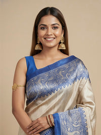 Reina– Pure Tussar Ghicha Silk Saree (Silk Mark Certified)