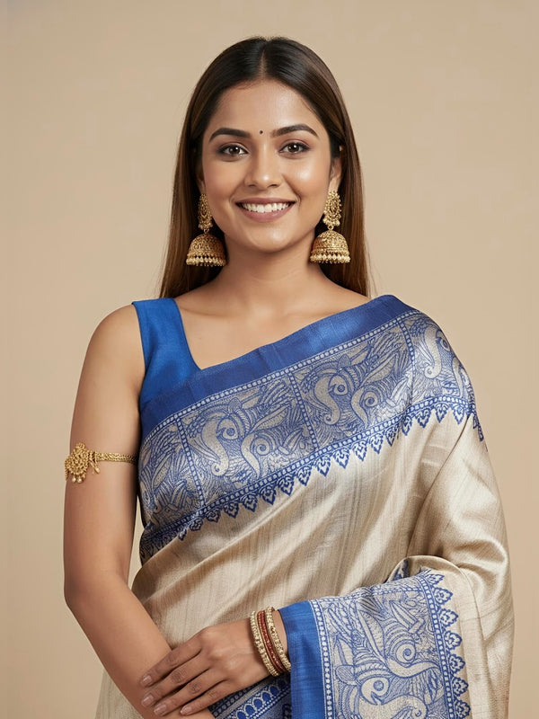 Reina– Pure Tussar Ghicha Silk Saree (Silk Mark Certified)