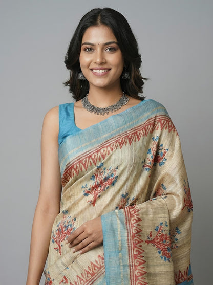 Zara– Pure Tussar Ghicha Silk Saree (Silk Mark Certified)