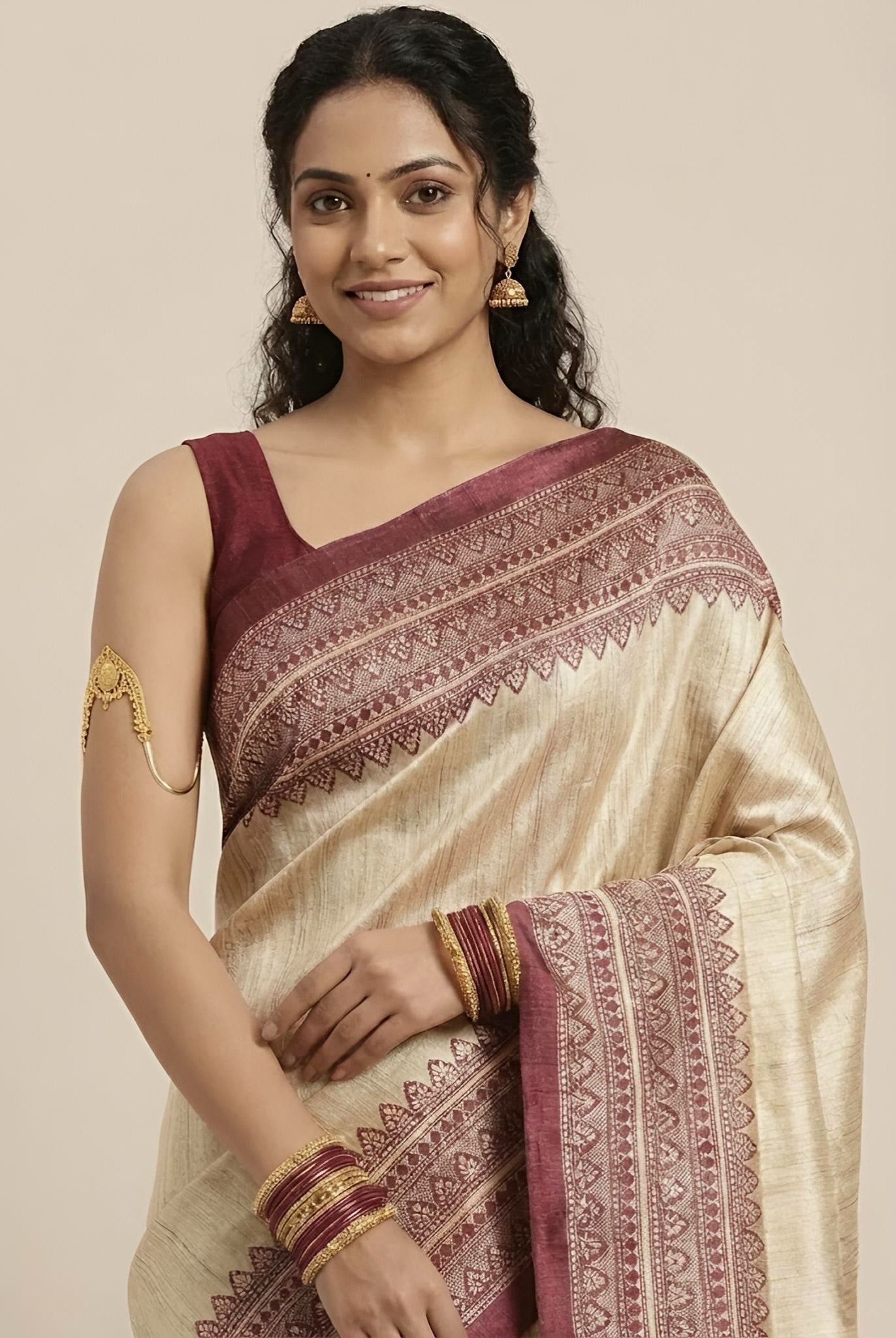 Suhana– Pure Tussar Ghicha Silk Saree (Silk Mark Certified)