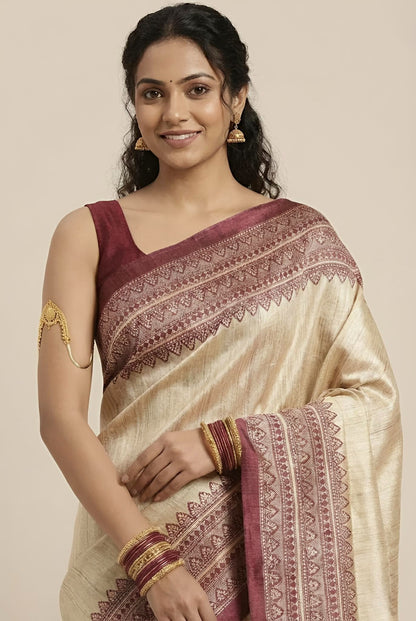 Suhana– Pure Tussar Ghicha Silk Saree (Silk Mark Certified)