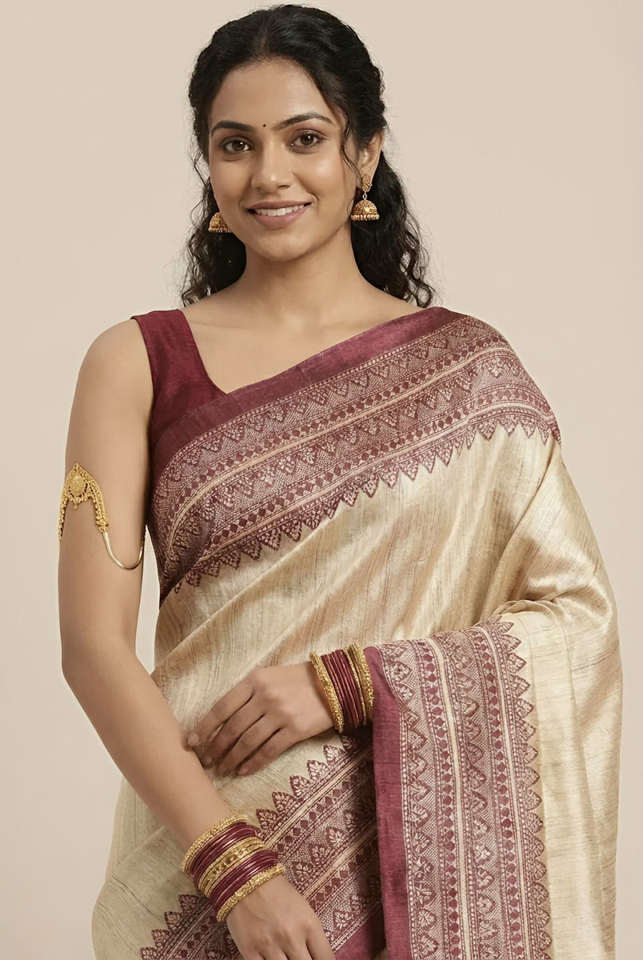Suhana– Pure Tussar Ghicha Silk Saree (Silk Mark Certified)