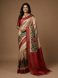 Manickam_Pure Tussar Ghicha Silk Saree(Silkmark certified)