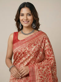 Arwa– Pure Tussar Ghicha Silk Saree (Silk Mark Certified)