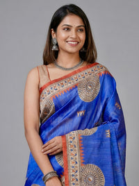 Dharunya– Pure Tussar Warli Print Silk Saree(Silkmark certified)