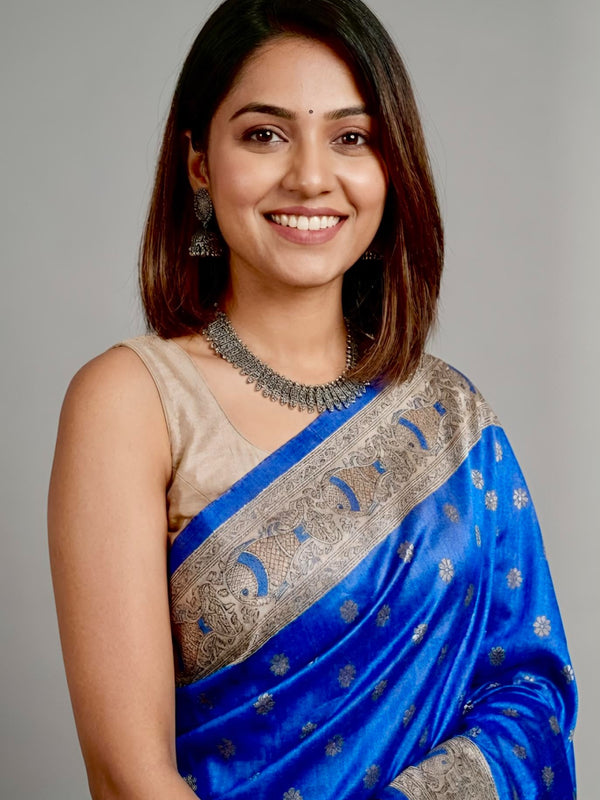 Vasuki-Pure Tussar Ghicha silk Saree(Silkmark certified)