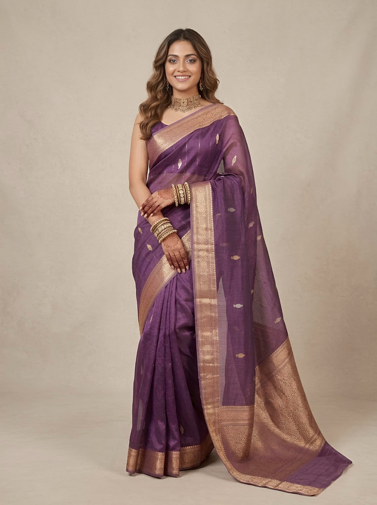 Noorain-Banarasi Tissue Silk Saree(Silkmark Certified)